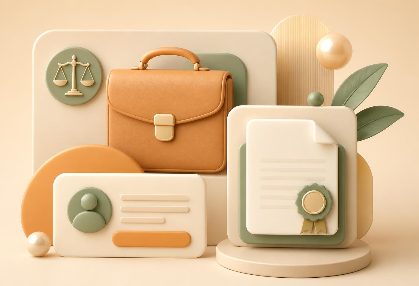 A briefcase and sealed document beside a consultation request card